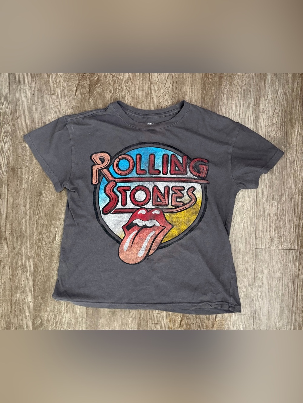 Rolling Stones Official Band T-Shirt Small Grey Tongue Logo Graphic Tee Small